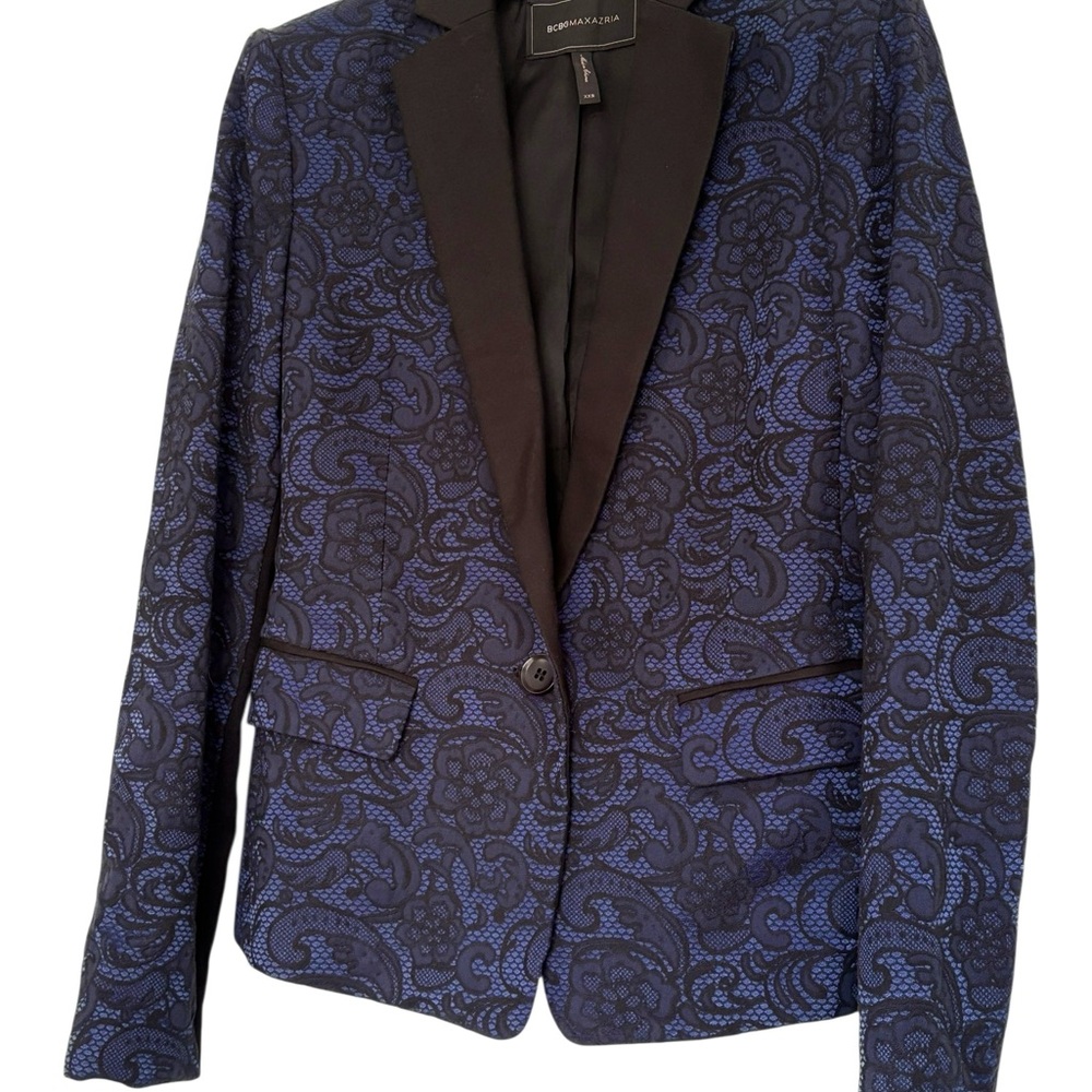 BCBGMaxAzria Black and Blue Patterned Pantsuit